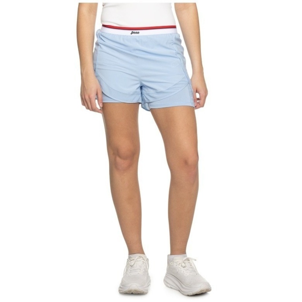 Penn Running Shorts Women XL Chambray Blue  Trimmed Shorts Built-In Liner Tennis